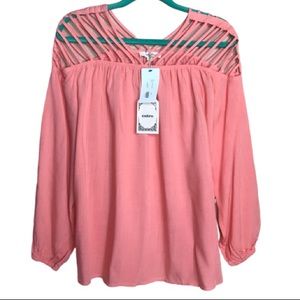 ENTRO Women’s tunic peach color top size S NWT
